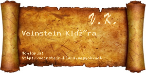 Veinstein Klára névjegykártya