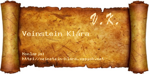 Veinstein Klára névjegykártya
